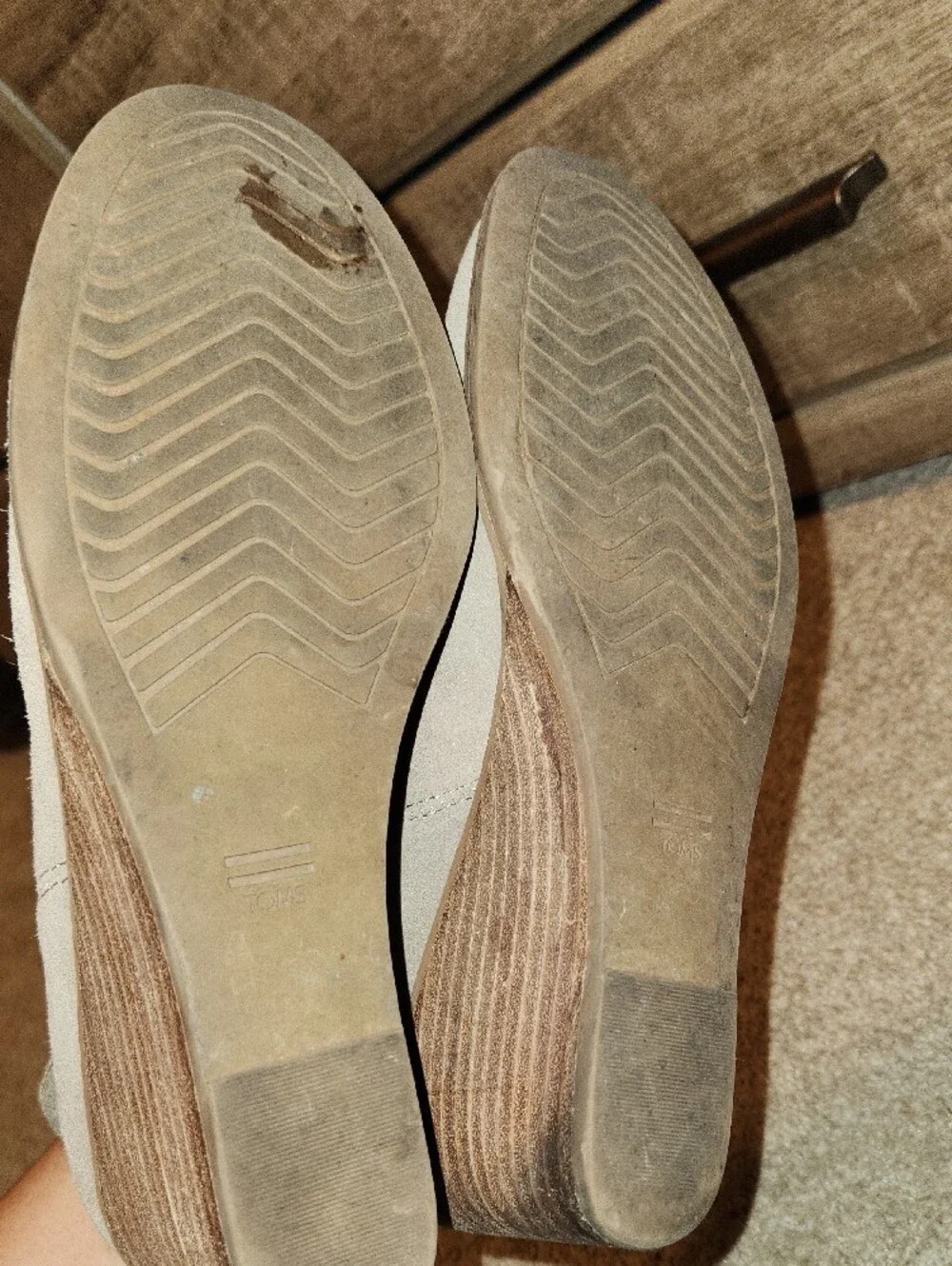 Women's TOMS Taupe Suede Wedge Ankle Boots